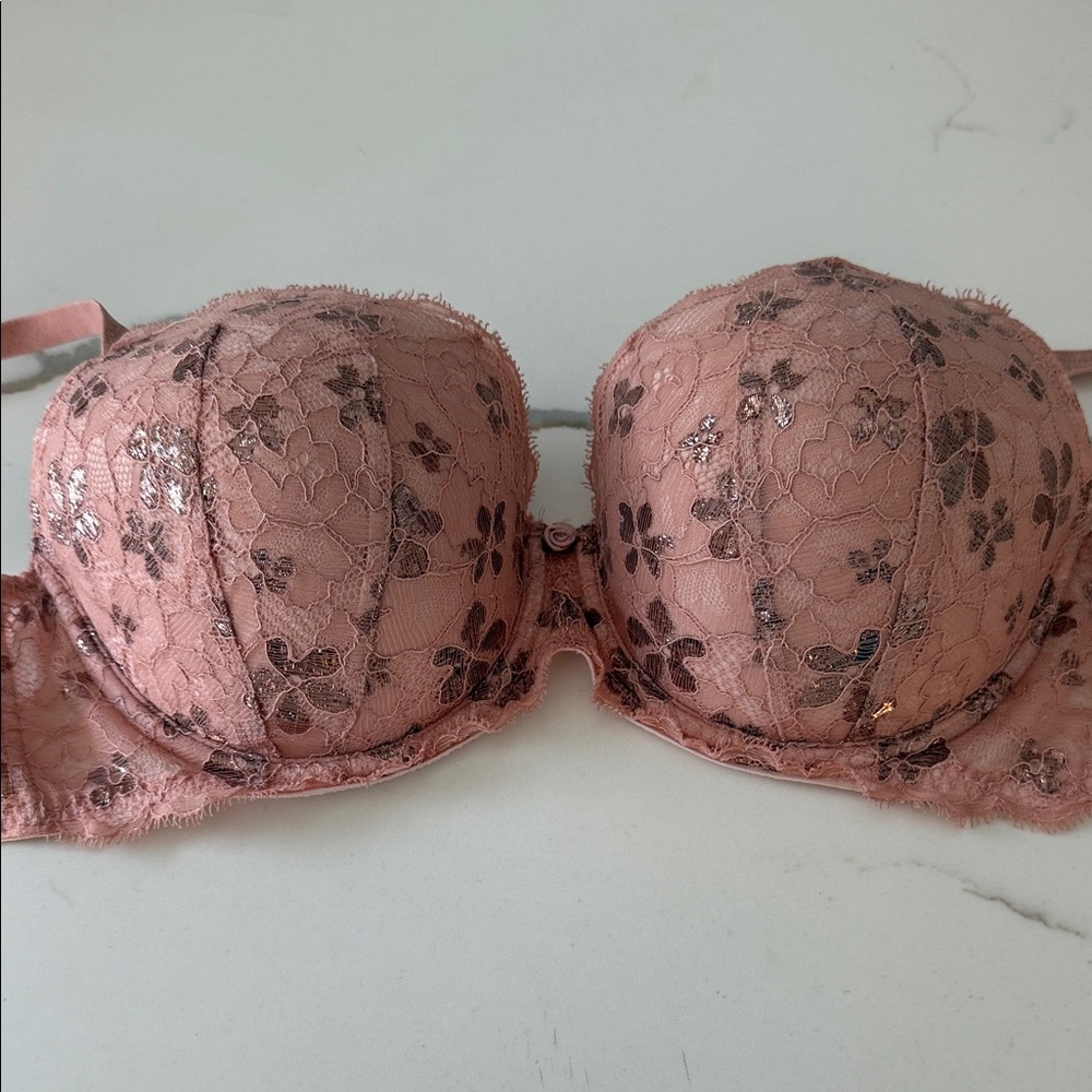 Victoria's Secret Floral Lace Bra - Blush